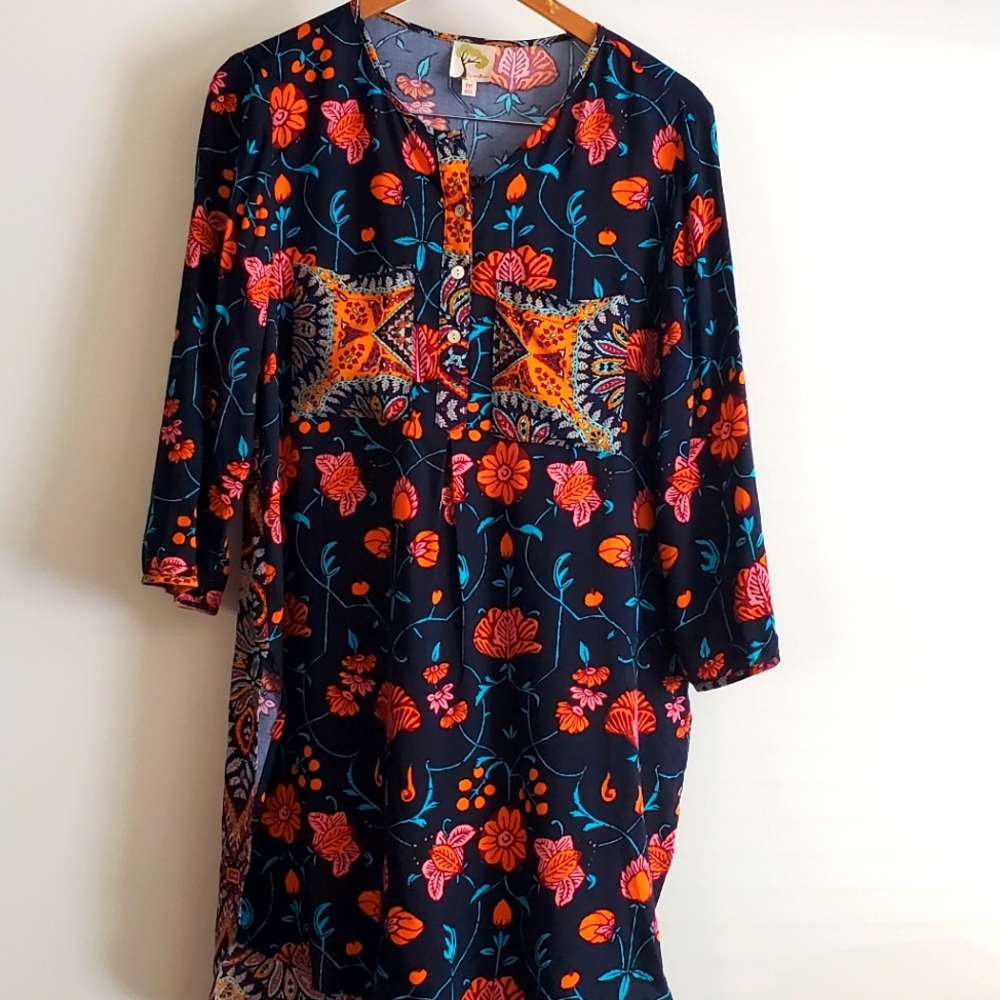 Fig and Flower popover tunic